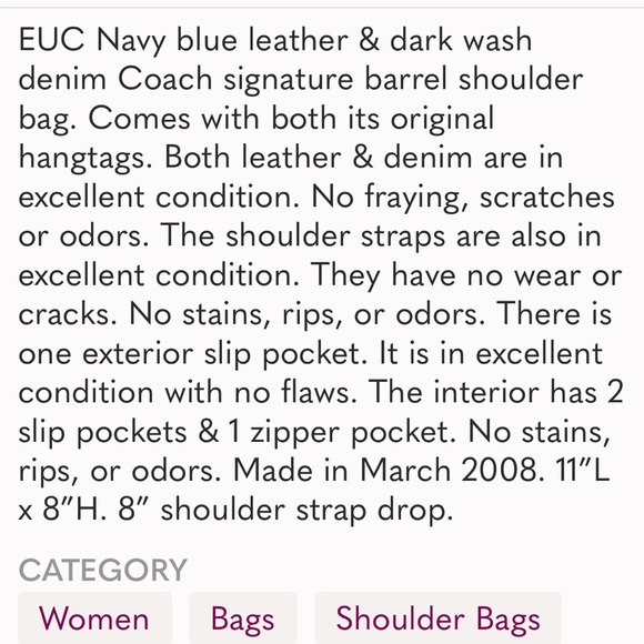 Coach Signature Denim Coach Barrel Bag - Picture 12 of 12